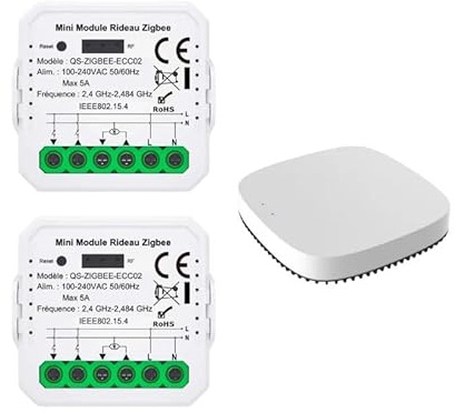 Module Interrupteur pour Volet Roulant Zigbee (2 pièces) + passerelle Zigbee - SILAMP