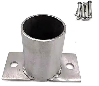 Pfostenträger Aufschraubhülse Kettengliedzaun Pfosten Bodenflansch Mit Bolzen Und Schrauben, Solide Zaunpfosten Betonhalterung Für Terrasse, Briefkasten & Fahne Runde Säule ( Size : Dia 1 3/5in(40mm)