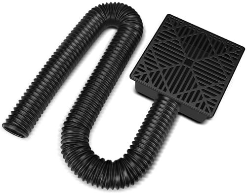 PXCAYFF Gutter downspout Extensions Catch Basin，Upgraded 9x9 inch No Dig French Drain kit，downspout Diverter Extendable from 16 to 60(Black)