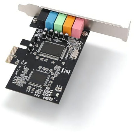 Soundkarte, Tragbare PCIE 5.1-Kanal-Soundkarte 6-Kanal-Audiokarte CMI8738-Chip mit CD-Zubehör Unterstützung für SPK1, SPK2, SPK3