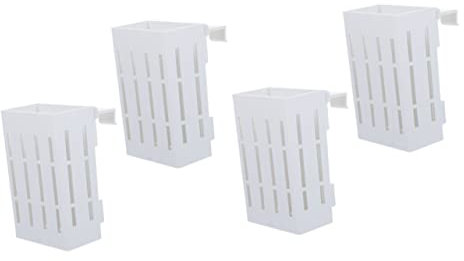 FRCOLOR Support pour Plante D'aquarium Suspendu 4 Pièces en Plastique Blanc
