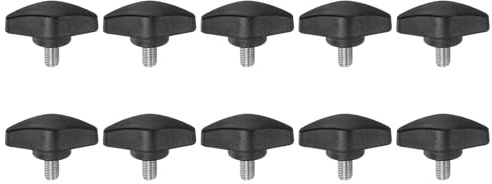 QUARKZMAN 10 Stück Rändelschrauben M6 x 10mm Flügelschraube mit T-förmige Handgriff, Verzinkte Kohlenstoffstahl Gewindebolzen Daumenschrauben 36mm Spannschraubenknopf für Schnellentfernung