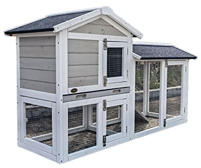 WAOCEO Katzenhaus katzenvilla Haustiervilla im Freien, doppellagig, vergrößerter Raum, Kaninchenkäfig, Taubenkäfig, Hühnerkäfig im Freien, Innenbalkon, Haustierhaus Katzenhütte