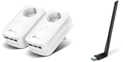 TP-Link Powerline Adapter Set TL-PA8030P KIT(1300Mbit/s & Archer T3U Plus AC1300 High Gain USB WLAN Stick Adapter mit Antennen(bis zu 867 Mbit/s 5GHz