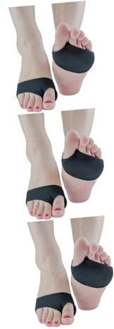 minkissy 3 Paar Ferseneinlegesohlen 2 Löcher Gel-pads Für Schuhe Kein Vorfußpolster Bequeme Fußgewölbeunterstützung Zehentrennung Schwarz