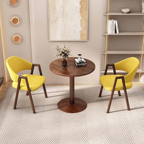 FREUPGU Kleiner Besprechungstisch, Küchentisch Klein, Küchentisch Mit Stühlen, Kleiner Besprechungstisch Mit 2 Stühlen, 1 Tisch Mit 2 Stühlen, Geeignet für Lounge, Wohnzimmer, Küche(Yellow)