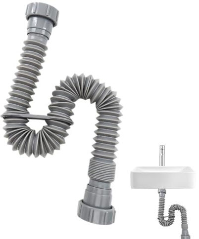 Nbbwwu Tubo di Scarico Flessibile, Kit di Scarico per lavello da Cucina,Kit di Sostituzione del Tubo del lavandino Resistente all'Usura sotto Il Kit Idraulico del lavandino - Kit Tubo Idraulico