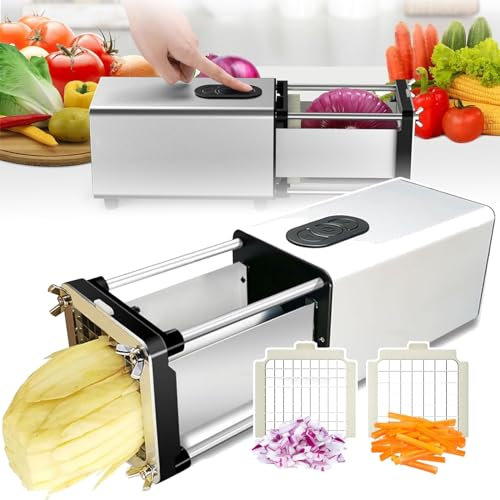 Electric French Fry Cutters, Household French Fries Cutters, with 1/2 + 3/8 Inch Molds, Disassembly Convenient