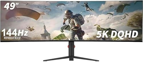 AtomFun YOGAES Écran de jeu IPS Dual QHD (5120x1440) de 49 pouces de large, 49 pouces montior. HDR400, USB-C, VESA100x100mm, Réglage de la hauteur d'inclinaison (144hz)