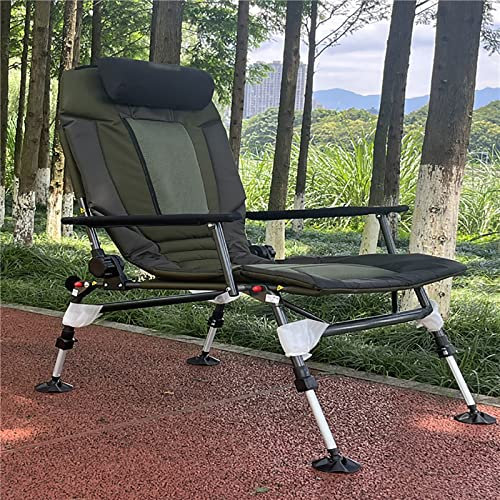 Gaxcent Portal Campingstuhl Faltbar Klappstuhl Gepolstert mit Hochlehner Komfort Angelstuhl mit Armlehnen Leichter und Tragbarer Outdoor Stuhl Belastbar für Camping, Angeln, Grillen,A