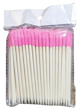 Palillos de madera naranja de doble cara para uñas de madera, barra fina para pulir las cutículas, herramienta de manicura y pedicura