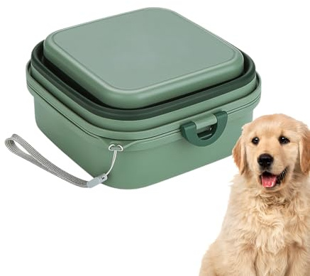 Reisenäpfe für Hunde – Faltbarer tragbarer Reise-Hundenapf mit Deckel – mittelgroße Katzen-Outdoor-Geschirr für Wandern, Strandtage