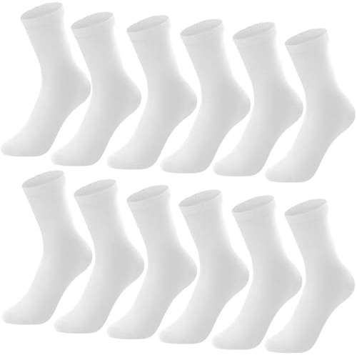 L&K-II 12-pack pojkar barnstrumpor tonåring strumpor vår och sommar strumpor med söta mönster flerfärgade 2816, 12 par-2027WH, 35-38