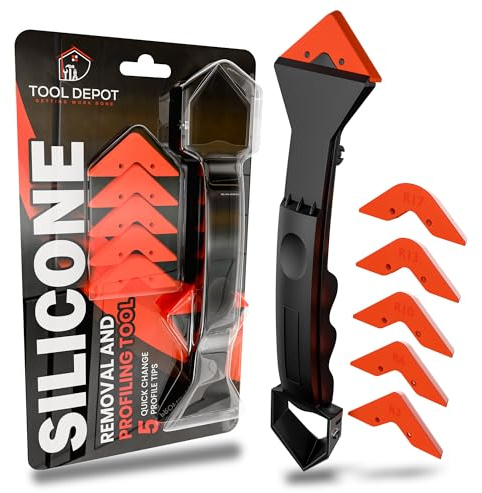 Tool Depot Caulking and Silicone Tool 3 in 1 Sealant Finishing Tool with Stainless Head, Caulk Remover, sealant Remover, Angle Scraper for Bathroom, Kitchen,Floor,Window,Sink