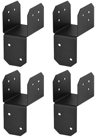 10 x 10 Post Holders, Pack of 4 Steel Beam Support Mounting Brackets - Rust-Resistant Sleeve Heavy Duty for Carport Garden Shed Roof Rafters Indoor Outdoor