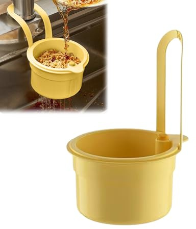 poraceous Genérico Colador Colgante para Grifo, Cesta Coladora para Fregadero, Colador con Botón de Presión, Estante para Escurrir Frutas Y Verduras para Colgar Sin Ensuciar Las Manos (Amarillo)