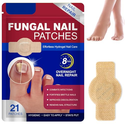 Saituo Home 21 Pezzi Micosi Unghie Piede, Multiuso Fungal Nail Patches, Antimicotico Unghie Piedi, Toppe per Il Trattamento delle Unghia dei Funghi per L'aspetto delle Unghia Scolorite