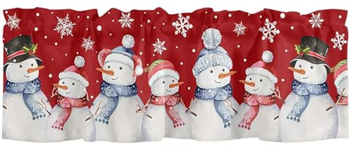 Rachlicy Decoraciones navideñas Cortinas de Cocina de Navidad 18x57 Pulgadas de Baile de Navidad Cortinas de Cocina cenefas con Vela de Bolsillo de Bolsillo de algodón de algodón de para Ventanas de