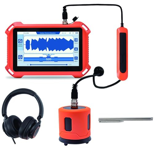 Detector de Fugas de Agua – Localizador Profesional de Tuberías Subterráneas, Profundidad 0,5–3 m, Pantalla Táctil HD 7, Reducción de Ruido para Tuberías Interiores y Exteriores 3M-Outdoor