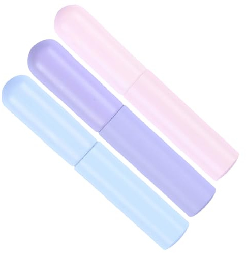 MALUGOGO Juego de 3 brochas de labios portátiles de silicona suave para aplicación profesional de lápiz labial, varitas aplicadoras de lápiz labial en varios colores para maquillaje preciso y uso de