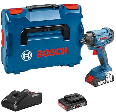 Bosch Professional 18V System Avvitatore a Massa Battente a Batteria Gdr 18V-160 C (Incl. 2 Batt. 2,0 Ah e Caricabatteria, Valigetta L-Boxx)