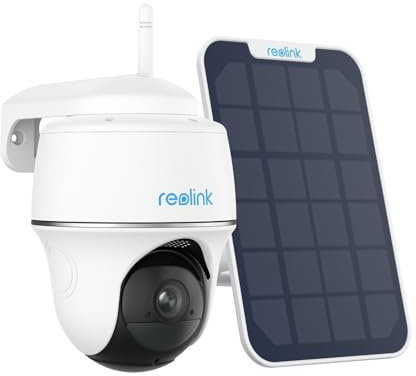 Reolink 3MP Überwachungskamera Aussen Akku WLAN 355°/140° Schwenkbar, 2K Solar IP Kamera Outdoor, Pan Tilt, PIR Bewegungsmelder, KI-Erkennung, 2,4GHz WiFi, 2-Wege-Audio, Argus PT Lite mit Solarpanel