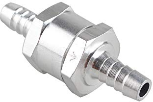 Futheda Válvula antirretorno de aluminio de 8 mm, válvula antirretorno para gasolina, aceite diésel, agua, cromo