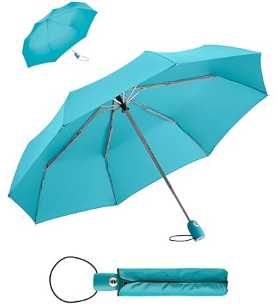FARE Regenschirm (petrol) - öffnet & schließt automatisch - kompakt, windsicher, sturmfest & wasserabweisend - stabiler Taschenschirm - Perfekter Begleiter für Damen und Herren