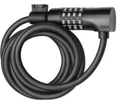 AXA Resolute C8-180 Kabelschloss mit Code – Länge 180 cm – Sicherheitsstufe 3 – inkl. Halterung – Schwarz