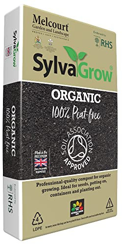 Sylvagrow 100% Peat Free Eco Friendly Organic Multipurpose Garden Compost | Organic Fertilizers Seaweed Meal | Soil Association Approved | Wide Range of Uses | RHS Endorsed | New 40lt