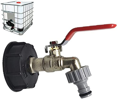 IBC Tankzubehör Auslaufhahn Regentonne 1000L IBC Tote Tank Ablauf Adapter für Lebensmittelqualität 1/5.1 cm Gartenschlauch