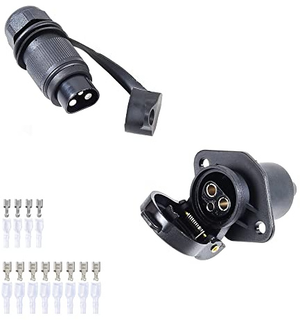 Feuunly Presa Spina 3 Poli Trattore, 12V Spina E Presa 3 Poli Trattore Maschio E Femmina Impermeabile Connettori, Spina a 3 Poli Per ​Trattore Rimorchio Macchine Agricole Camion (2 Punti di Montaggio)