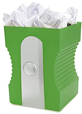 Balvi Papierkorb Sharpener Farbe Grün Originell und lustig In Form eines Bleistiftspitzers Kunststoff