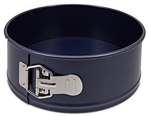 Zyliss Non-Stick Springform Cake Tin with Loose Base, 23cm/9in, PFAS Free Carbon Steel, Dark Blue, Round Baking Tin/Pan, Bakeware, Cake Mould, Dishwasher Safe