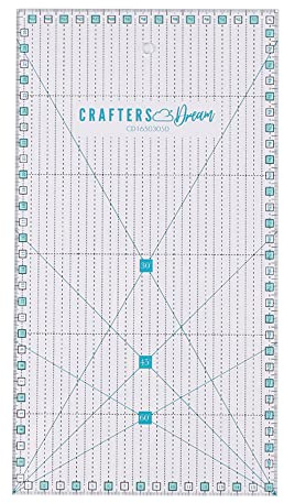 Crafters Dream Metrische Patchwork Lineal - Anti Rutsch Acryl Transparent Zentimeter Quilten, Handwerk, Patchwork, Schneiderei & Näh Lineal Alle Größen Erhältlich! (30.5cm x 16.5cm)