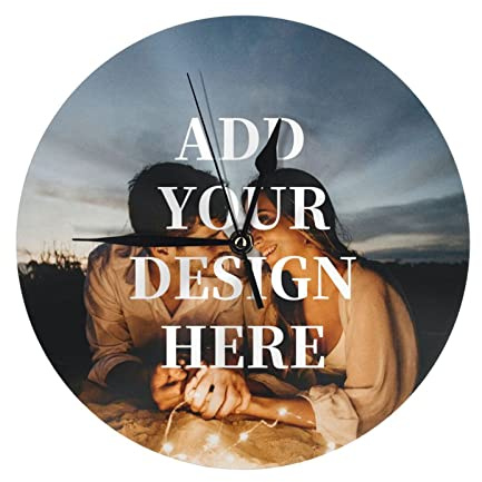 QXYIYBU Personalized Photo Wall Clock Custom Design Your Own Photo Picture Logo Name Wall Clocks for Living Room Bathroom Home Best Gift for Family Friend Birthday