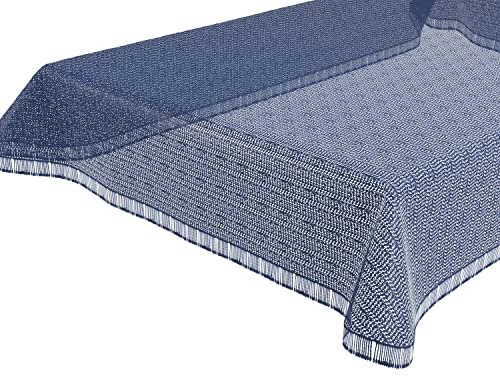 BEAUTEX Gartentischdecke wetterfest Weichschaum Blau Oval 160x220 | Waschbar bis 30 °C, rutschhemmend und schmutzabweisend, mit Sonnenschutz-Imprägnierung, für Garten, Balkon und Terrasse