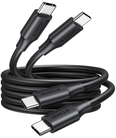 UGREEN USB C Kabel 100W 2 Stück Ladekabel USB C auf USB C 5A/20V PD 3.0 PPS kompatibel mit iPhone 16/15, M3 MacBook Pro/Air, iPad Pro/Air 2024, Galaxy S24 Ultra, A55, Pixel 9/8 Steam Deck usw. (2M)