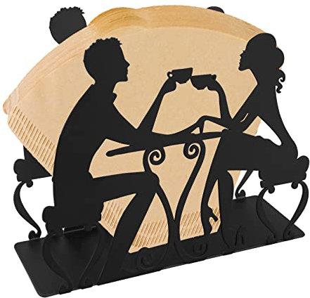 Delamiya Kaffeefilterhalter, Schwarz Filtertütenhalter, Eisenkunst Serviettenhalter, Kaffeefilterhalterung, Kaffeefilter-Halter, Bis zu 120 Filter, für Café, Hotel, Bar, Zuhause