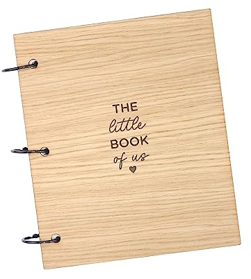 The Little Book of Us Memory Journal | Valentinstag Scrapbook | Geschenk für Freundin Frau | Paare Fotobuch zum Holzjubiläum | Fotoalbum für Freund (Eiche, 25 Seiten)