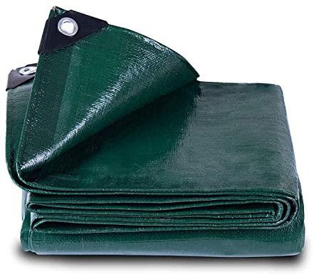 GZBtech Abdeckplane Gewebeplane Wasserfest【6x6m 150g/m²】,Wasserdicht Schutzplane mit Ösen, PE-Plane Abdeckfolie für Pool Holz Gartenmöbel Auto Boot, UV-stabilisiert Reißfest, Grün