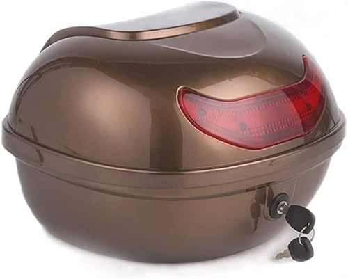 JUNNIU Maletas Superiores para Motocicleta Caja Superior para Motocicleta Maletero para Scooter Caja para Equipaje Portaequipajes para Casco Estuche Trasero con Respaldo Suave y luz de Advertencia