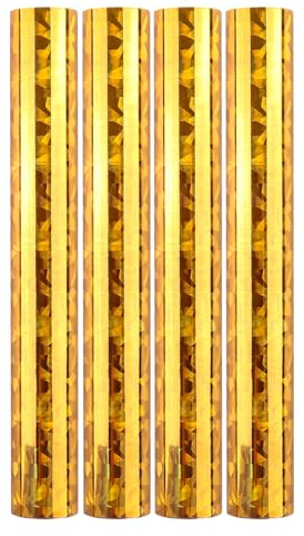Briartw 4 rotoli di pellicola a caldo rotta in vetro dorato per artigianato, pellicola attivata dal calore per sistema di laminazione a caldo/penna a caldo, 15,2 x 9,25 m, fogli di trasferimento di