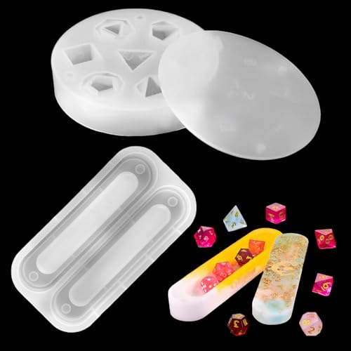 Stampo in Silicone per Dadi D&D con Numeri e Stampo Scatola per Dadi DND