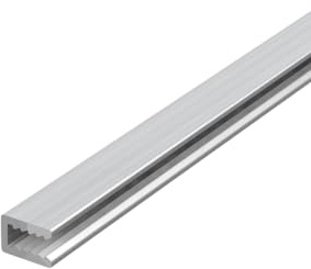 U - Profil mit 4mm Innenmaß aus Aluminium für Stegplatten, Glas, Kunststoffplatten - 1000mm lang