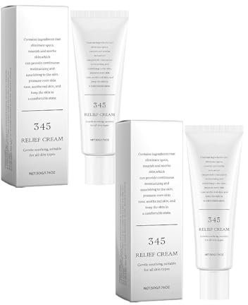 Relief Cream - Feuchtigkeitscreme für das Gesicht bei Akne und fettiger Haut - Beruhigend, feuchtigkeitsspendend - Hautpflege - Salbencreme,Vegan - 50ml (2, Stück)