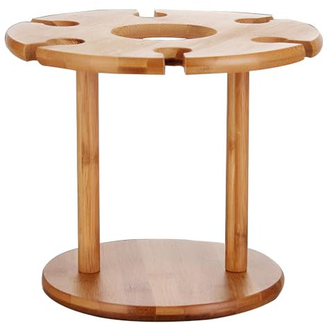 Holz-Weinregal, Glasbecherhalter, Tischaufsteller, for 6 Gläser und 1 Flasche