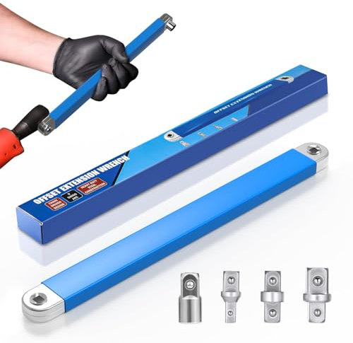 Ensemble de Clés à Douille à Rallonge Décalée Prêtes pour L'impact Professionnel, Barre D'extension à Cliquet, Rallonge de Clé Dynamométrique, Prolongateur de Cliquet, Clé à Espace Restreint Prolongée