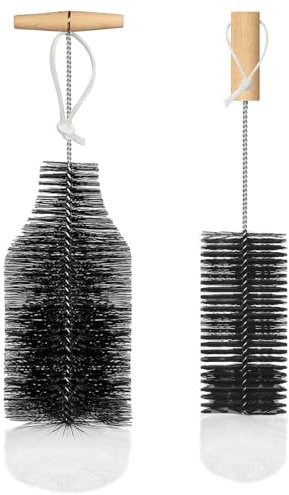 Mycket 2 Bouteille en verre soda Bross- 1 L Brosse de nettoyage de bouteille en verre, adaptée au nettoyage des bouteilles d'eau de soda, des bouteilles en verre, des bouteilles de bébé, etc.. (noir)
