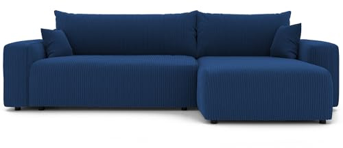 Ecksofa XL mit Schlaffunktion und Bettkasten 278 x 145 cm Beige | 278 x 145 cm, Kiefernholz und MDF, Hoher Sitzkomfort, Wohnen und Schlafen, Integrierter Bettkasten